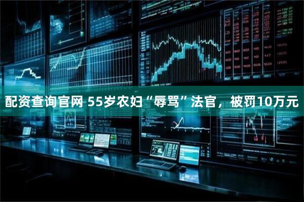 配资查询官网 55岁农妇“辱骂”法官，被罚10万元